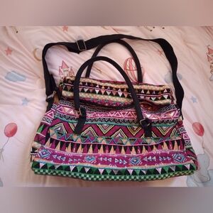 Multicolor Geometric Pattern Women's Bag Purse Stephanie Nicole Purse